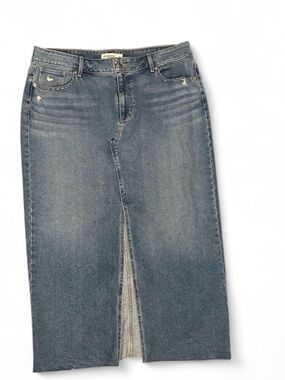 Maurices Straight-Leg Denim Skirt in Faded Blue